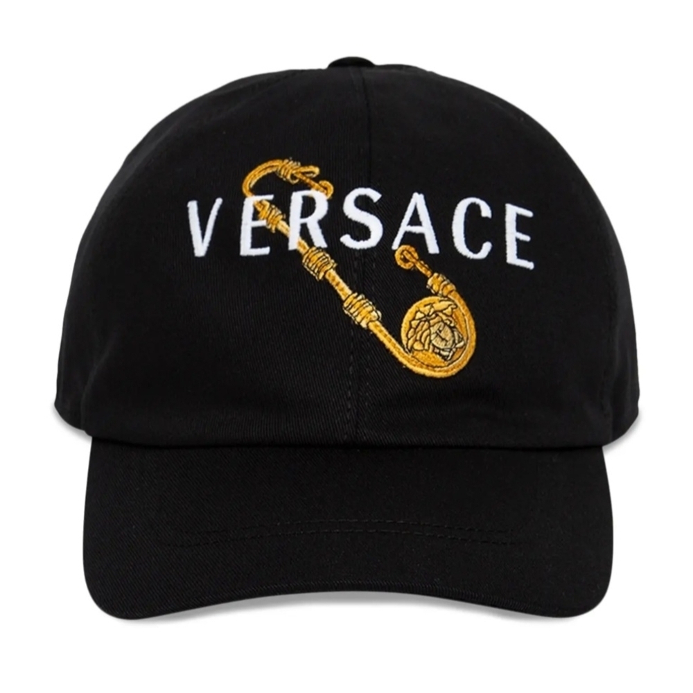 RARE Versace Safety Pin Logo Embroidered Baseball Cap Hat Size 58 $575 (NWT) - Picture 2 of 4